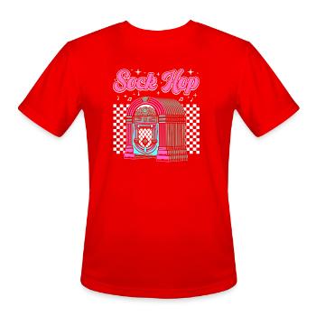950s Party Sock Hop - Men's Moisture Wicking Performance T-Shirt - red - Front - Jackson (183cm)