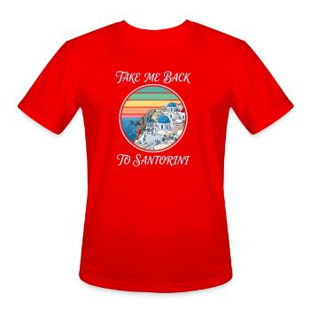 Take Me Back to Santorini - Men's Moisture Wicking Performance T-Shirt - red - Front - Jackson (183cm)