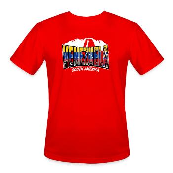 Venezuela - Men's Moisture Wicking Performance T-Shirt - red - Front - Jackson (183cm)