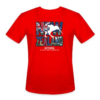 New_Zealand - Men's Moisture Wicking Performance T-Shirt - red - Front - Jackson (183cm)