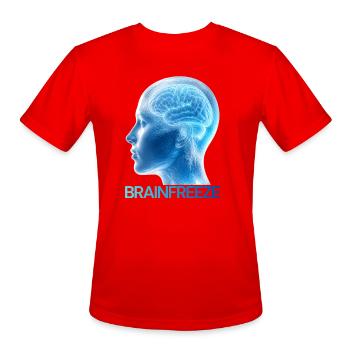 Brainfreeze Frozen Brain Graphic T-Shirt Design  - Men's Moisture Wicking Performance T-Shirt - red - Front - Jackson (183cm)