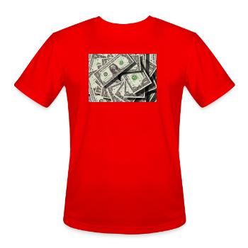 Dollar Burst Cash Collage - Men's Moisture Wicking Performance T-Shirt - red - Front - Jackson (183cm)