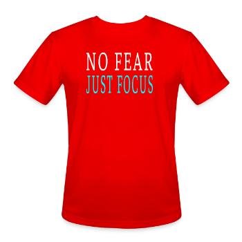 Stay Unknown - Dark Aesthetic Minimalist Quote - Men's Moisture Wicking Performance T-Shirt - red - Front - Jackson (183cm)