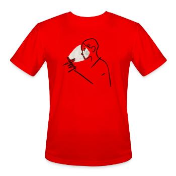 Noir Reader Under Spotlight - Men's Moisture Wicking Performance T-Shirt - red - Front - Jackson (183cm)