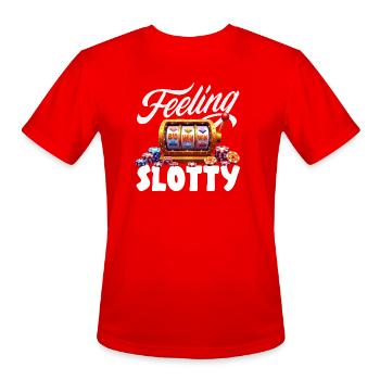 Feeling Slotty Big Win Slot Machine Casino - Men's Moisture Wicking Performance T-Shirt - red - Front - Jackson (183cm)