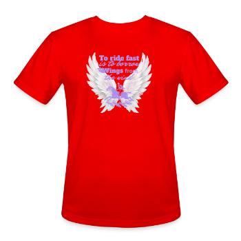 Wings from the Wind Ride Fast - Men's Moisture Wicking Performance T-Shirt - red - Front - Jackson (183cm)