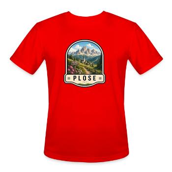 Plose Dolomites Italy Vintage Travel - Men's Moisture Wicking Performance T-Shirt - red - Front - Jackson (183cm)