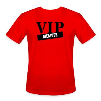 VIP Member - Matching Group Team Squad Crew Outfit - Men's Moisture Wicking Performance T-Shirt - red - Front - Jackson (183cm)