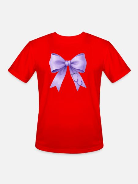 Lavender Bow Stethoscope - Men's Moisture Wicking Performance T-Shirt - red