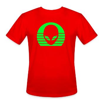 Alien Head Face Extraterrestrial Retro Vintage - Men's Moisture Wicking Performance T-Shirt - red - Front - Jackson (183cm)