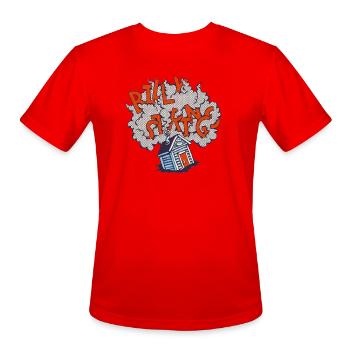 Outhouse Smoke Burst - Men's Moisture Wicking Performance T-Shirt - red - Front - Jackson (183cm)
