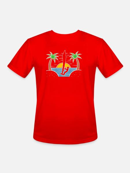 Beach Water Sports Windsurfing - Men's Moisture Wicking Performance T-Shirt - red