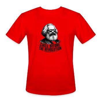 Chill Before the Revolution Revolutionar Karl Marx - Men's Moisture Wicking Performance T-Shirt - red - Front - Jackson (183cm)