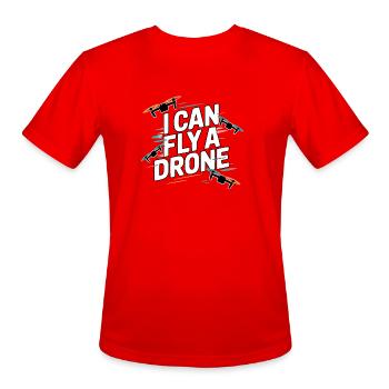I Can Fly a Drone - Men's Moisture Wicking Performance T-Shirt - red - Front - Jackson (183cm)