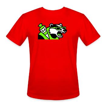 Badger School Cone Mascot - Men's Moisture Wicking Performance T-Shirt - red - Front - Jackson (183cm)