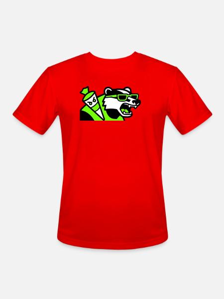 Badger School Cone Mascot - Men's Moisture Wicking Performance T-Shirt - red