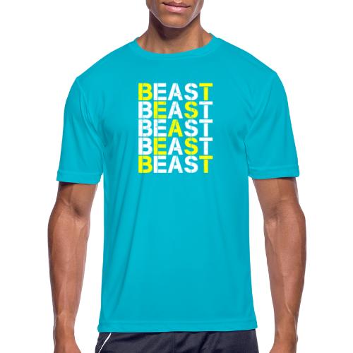 All Beast Bold distressed logo - Men's Moisture Wicking Performance T-Shirt