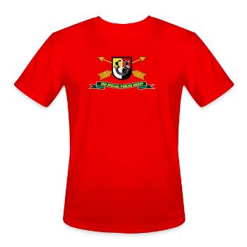 3rd SF Crest Emblem - Men's Moisture Wicking Performance T-Shirt - red - Front - Jackson (183cm)