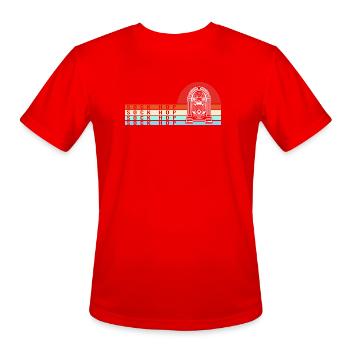 Jukebox Dance Sock Hop - Men's Moisture Wicking Performance T-Shirt - red - Front - Jackson (183cm)