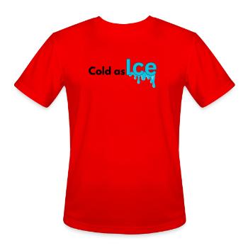 Cold_as_ice typography design  - Men's Moisture Wicking Performance T-Shirt - red - Front - Jackson (183cm)