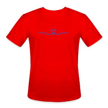 Heart Line | Minimal Love Graphic - Men's Moisture Wicking Performance T-Shirt - red - Front - Jackson (183cm)
