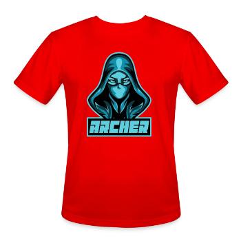 Racer Woman Face T-Shirt | Speed Racing Girl Graph - Men's Moisture Wicking Performance T-Shirt - red - Front - Jackson (183cm)