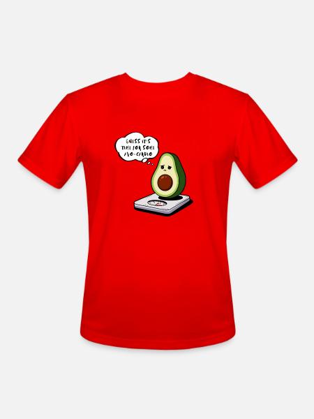 Avocado- Avo-cardio - Men's Moisture Wicking Performance T-Shirt - red