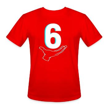 Glitch Six Hand Embrace - Men's Moisture Wicking Performance T-Shirt - red - Front - Jackson (183cm)