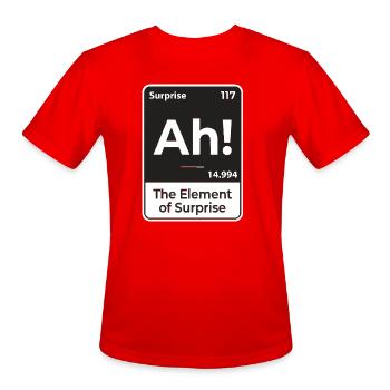 Ah The Element of Surprise - Men's Moisture Wicking Performance T-Shirt - red - Front - Jackson (183cm)
