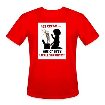 Funny Ice Cream Little Surprises Shirt - Men's Moisture Wicking Performance T-Shirt - red - Front - Jackson (183cm)