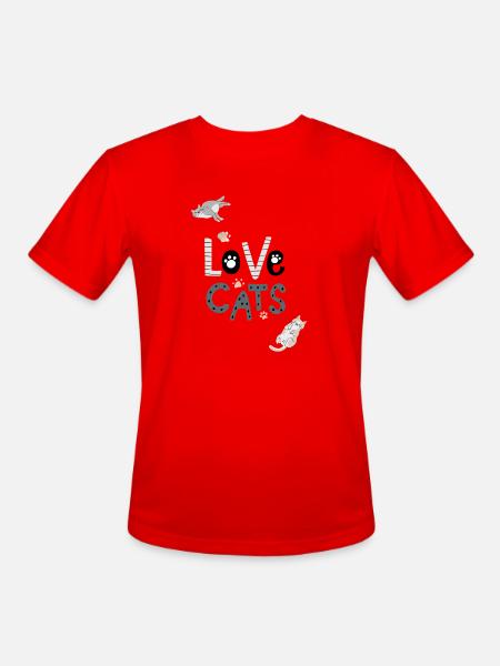 cat lovers - Men's Moisture Wicking Performance T-Shirt - red