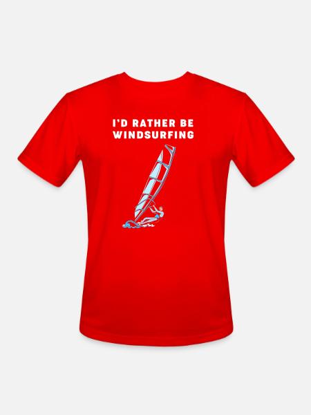 Windsurfer Water Sports Windsurfing - Men's Moisture Wicking Performance T-Shirt - red