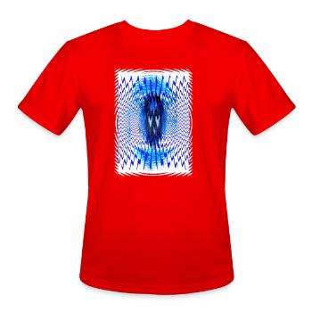 Vibrant Zigzag Echo Portrait - Men's Moisture Wicking Performance T-Shirt - red - Front - Jackson (183cm)