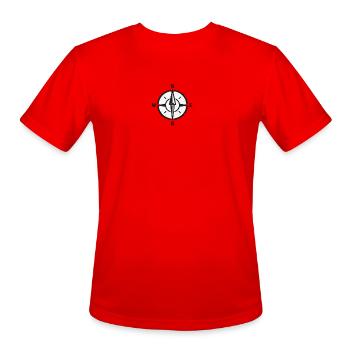Vintage Compass North Star - Men's Moisture Wicking Performance T-Shirt - red - Front - Jackson (183cm)