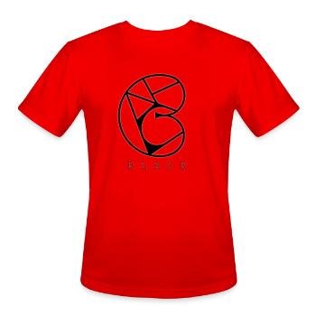 black letter logo - Men's Moisture Wicking Performance T-Shirt - red - Front - Jackson (183cm)