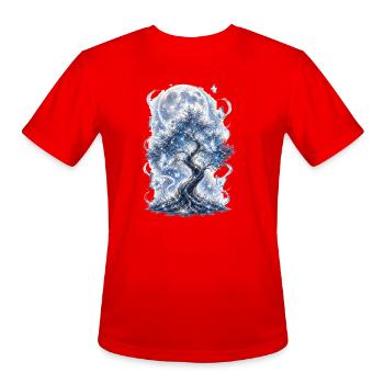 Mystic Moon Tree – Magical Nature Design - Men's Moisture Wicking Performance T-Shirt - red - Front - Jackson (183cm)