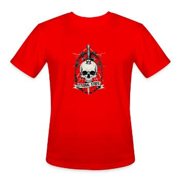 Gothic Skull Dagger Art – Eternal Strife Lightning - Men's Moisture Wicking Performance T-Shirt - red - Front - Jackson (183cm)