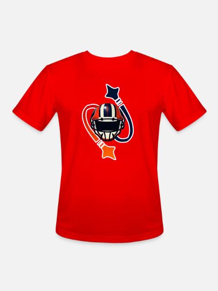 Patriotic Helmet Emblem - Men's Moisture Wicking Performance T-Shirt - red