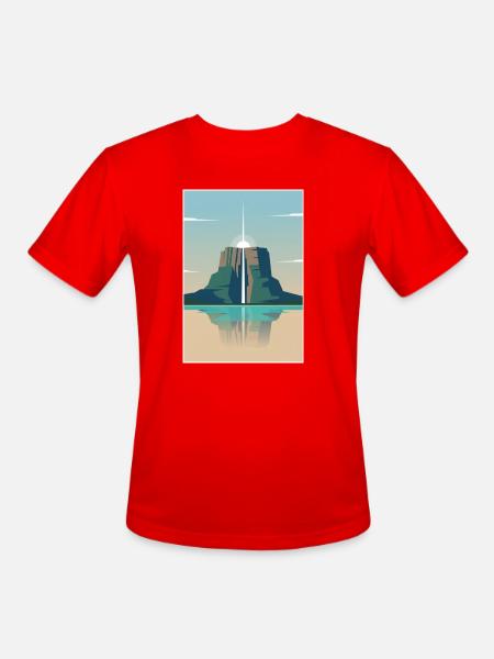 Angel Falls Sunrise - Men's Moisture Wicking Performance T-Shirt - red