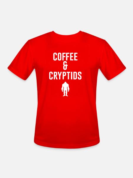 Coffee And Cryptids - Men's Moisture Wicking Performance T-Shirt - red