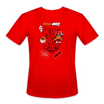 Graffiti Cone Stay Frosty Tee - Men's Moisture Wicking Performance T-Shirt - red - Front - Jackson (183cm)