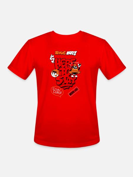 Graffiti Cone Stay Frosty Tee - Men's Moisture Wicking Performance T-Shirt - red