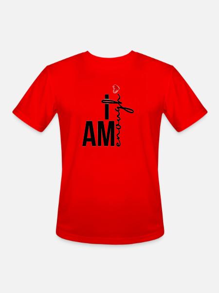 custom design I am Enough - Men's Moisture Wicking Performance T-Shirt - red
