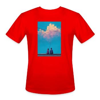 Cloud Wires Together - Men's Moisture Wicking Performance T-Shirt - red - Front - Jackson (183cm)