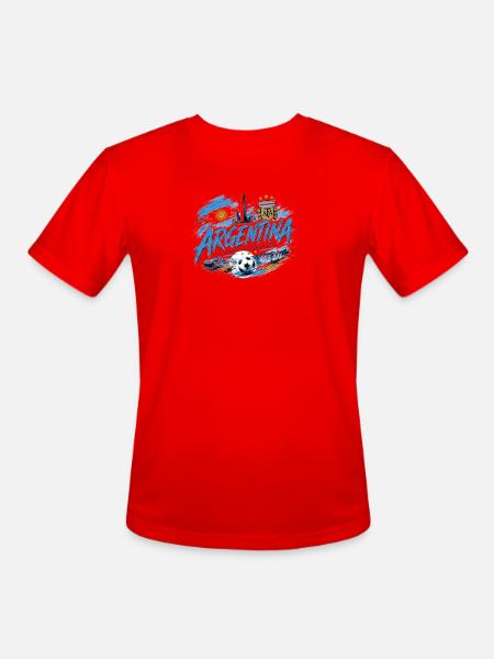 Sky Blue Glory - Men's Moisture Wicking Performance T-Shirt - red