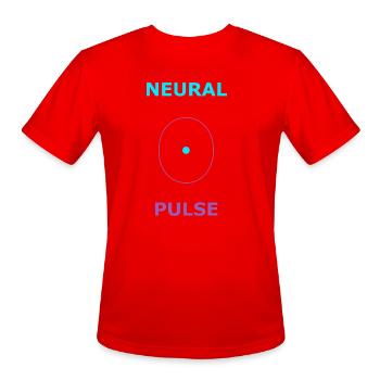 Neural Pulse AI Machine Learning Design - Men's Moisture Wicking Performance T-Shirt - red - Front - Jackson (183cm)