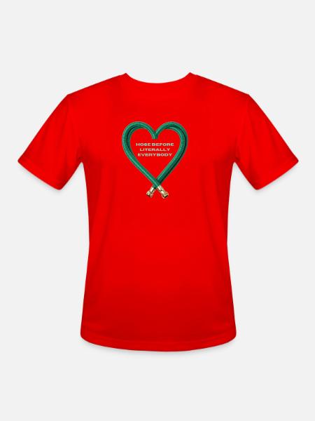 Hose Heart Humor - Men's Moisture Wicking Performance T-Shirt - red