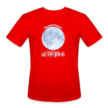 Luminous Super Moon - Men's Moisture Wicking Performance T-Shirt - red - Front - Jackson (183cm)