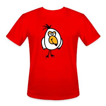 Little budgie parrot small sparrow bird smiling - Men's Moisture Wicking Performance T-Shirt - red - Front - Jackson (183cm)