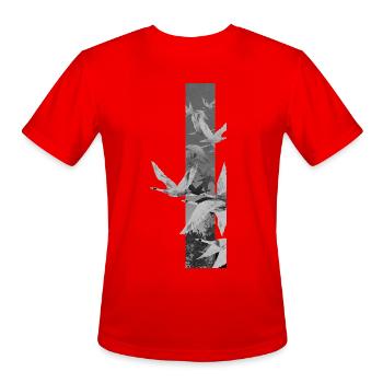 Dove Stripes Mono - Men's Moisture Wicking Performance T-Shirt - red - Front - Jackson (183cm)